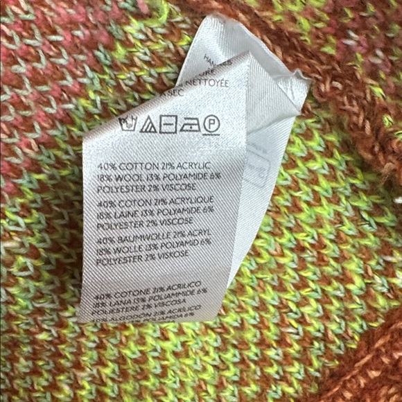 Anthropologie Cozy Multicolor Knit Cardigan with Faux Fur Collar‎ Size Medium - Picture 8 of 8